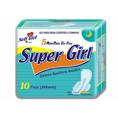 Antibakteria Super Breathable Natural Cotton Day Use Women Sanitary Napkin